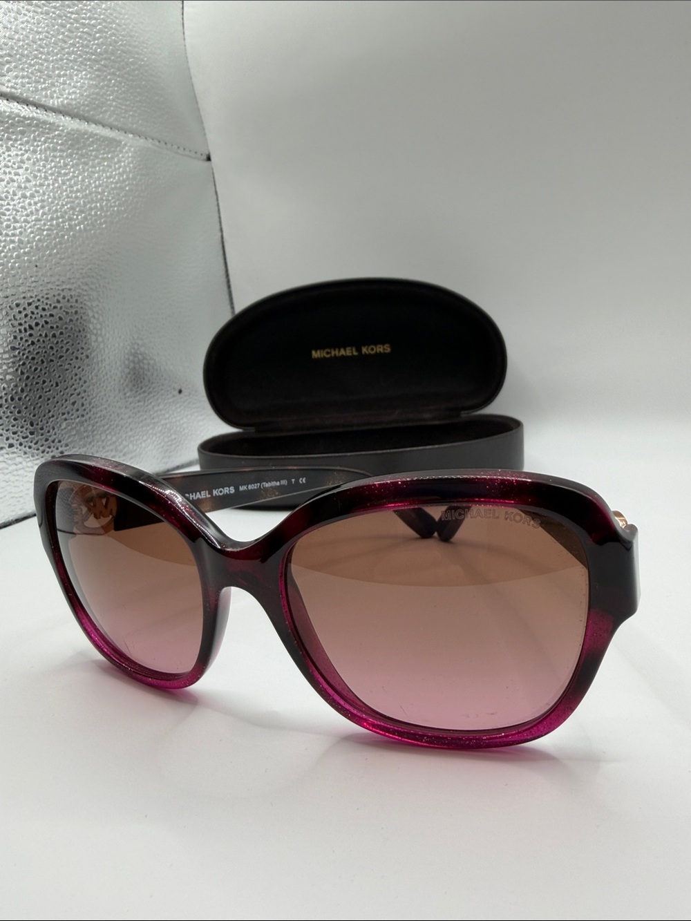 Michael Kors Tabitha III Pink Glitter Sunglasses - Picture 2 of 7
